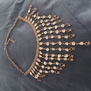 Decorative Set Indian Culture Rose Metal with Clear globe like stones New Set